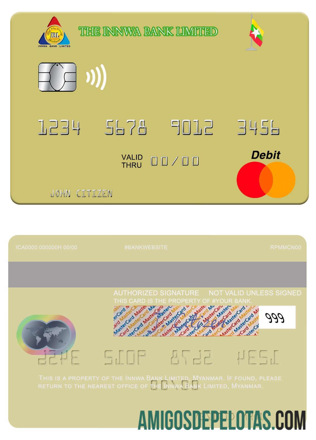 Myanmar Innwa Bank Limited Mastercard template